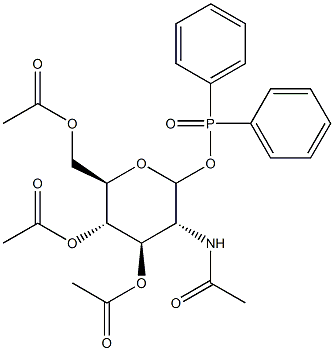 2-acetamido-3,4,6-tri-O-acetyl-2-deoxyglucopyranosyl diphenylphosphinate 구조식 이미지