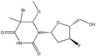 5-bromo-6-methoxy-5,6-dihydro-3'-fluoro-3'-deoxythymidine Structure