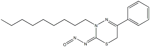 N-nitroso-3-nonyl-5-phenyl-3,6-dihydro-2H-1,3,4-thiadiazine-2-imine 구조식 이미지