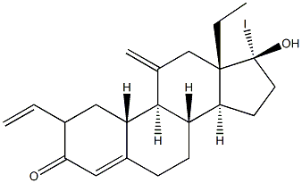 17-iodovinyl-18-methyl-11-methylene-19-nortestosterone 구조식 이미지