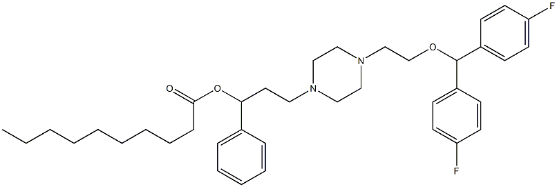 1-(2-(bis(4--fluorophenyl)methoxy)ethyl)-4-(3-hydroxy-3-phenylpropyl)piperazine decanoate Structure