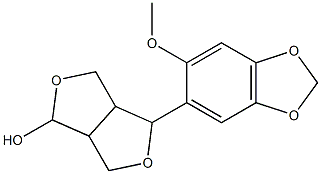 6-(2-methoxy-4,5-methylenedioxyphenyl)-3,7-dioxabicyclo(3.3.0)octan-2-ol 구조식 이미지