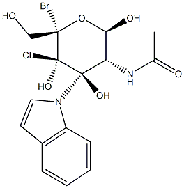 5-Bromo-4-chloro-3-indolyl-2-acetamido-2-deoxy-b-D-glucopyranoside 구조식 이미지
