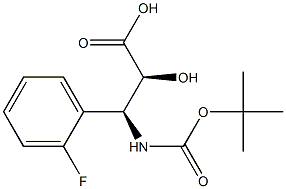 N-Boc-(2S,3S)-3-Amino-3-(2-fluoro-phenyl)-2-hydroxy-propanoic acid 구조식 이미지