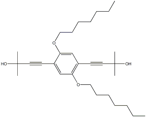 4,4''[2,5-BIS(HEPTYLOXY)-1,4-PHENYLENE]BIS[2-METHYL-3-BUTYN-2-OL] 구조식 이미지