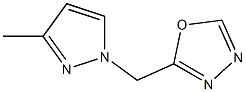 5-(3-Methyl-pyrazol-1-ylmethyl)-[1,3,4]oxadiazole- Structure