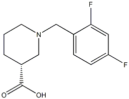 (3R)-1-(2,4-difluorobenzyl)piperidine-3-carboxylic acid Structure