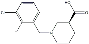 (3S)-1-(3-chloro-2-fluorobenzyl)piperidine-3-carboxylic acid Structure