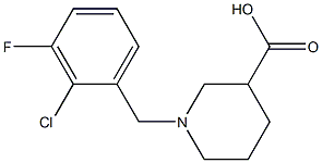 1-(2-chloro-3-fluorobenzyl)piperidine-3-carboxylic acid Structure