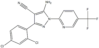 5-amino-3-(2,4-dichlorophenyl)-1-[5-(trifluoromethyl)pyridin-2-yl]-1H-pyrazole-4-carbonitrile 구조식 이미지