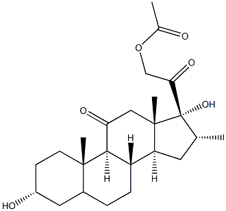 16A-METHYLPREGNANE-3A,17A,21-TRIOL-11,20 DIONE-21-ACETATE Structure