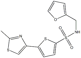 N2-(2-FURYLMETHYL)-5-(2-METHYL-1,3-THIAZOL-4-YL)THIOPHENE-2-SULFONAMIDE 구조식 이미지