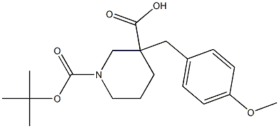 1-BOC-3-(4-METHOXY-BENZYL)-PIPERIDINE-3-CARBOXYLIC ACID 구조식 이미지