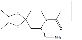 N1-BOC-(2S)-2-AMINOMETHYL-4,4-DIETHOXYPIPERIDINE 구조식 이미지