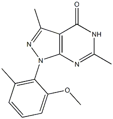 1-(2-METHOXY-6-METHYL-PHENYL)-3,6-DIMETHYL-1,5-DIHYDRO-PYRAZOLO[3,4-D]PYRIMIDIN-4-ONE 구조식 이미지