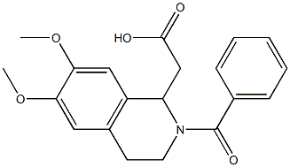 (2-BENZOYL-6,7-DIMETHOXY-1,2,3,4-TETRAHYDROISOQUINOLIN-1-YL)ACETIC ACID Structure