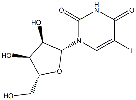 5-IODOURIDINE, HPLC PURIFIED, 98% PURE WITH HPLC UV CHROMATOGRAM 구조식 이미지