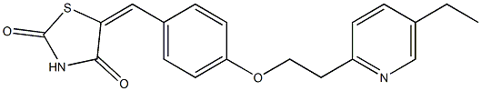 5-{4-[2-(5-ETHYL-2-PYRIDYL)ETHOXY]BENZYLIDENE}-THIAZOLIDINE-2,4-DIONE Structure