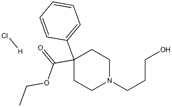 ETHYL 1-(3-HYDROXYPROPYL)-4-PHENYLPIPERIDINE-4-CARBOXYLATE HYDROCHLORIDE Structure
