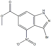 3-BROMO-6-METHOXYCARBONYL-4-NITROINDAZOLE 구조식 이미지