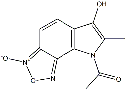 8-ACETYL-6-HYDROXY-7-METHYLPYRROLO(2,3-E)BENZOFURAZAN-3-OXIDE Structure