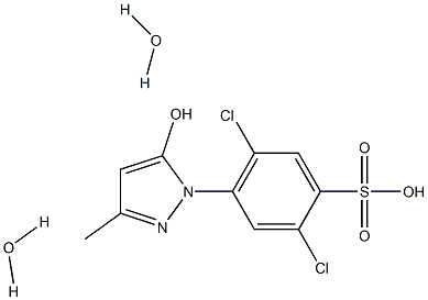 2,5-DICHLORO-4-(5-HYDROXY-3-METHYLPYRAZOL-1-YL)BENZENE SULFONIC ACID DIHYDRATE Structure