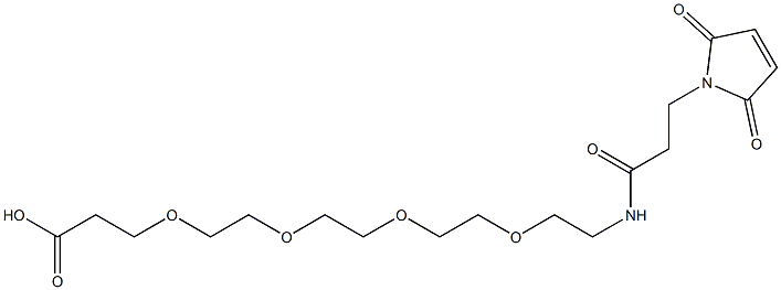 1-Maleinimido-3-oxo-7,10,13,16-tetraoxa-4-azanonadecan-19-oic acid 구조식 이미지