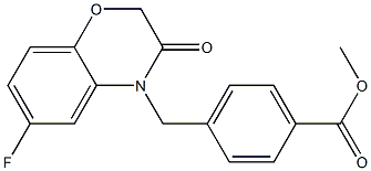 methyl 4-((6-fluoro-2,3-dihydro-3-oxobenzo[b][1,4]oxazin-4-yl)methyl)benzoate 구조식 이미지