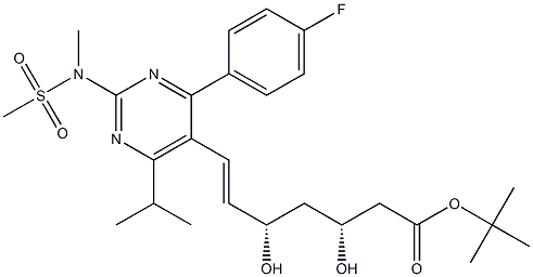 (+)-(3R,5S),TERT-BUTYL 7-[4-(4-FLUOROPHENYL)-6-ISOPROPYL-2-(N-METHYL-N-METHYLSULPHONYLAMINO)-PYRIMIDINE-5-YL]-3,5- DIHYDROXY-6(E)-HEPTENATE 구조식 이미지