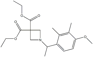 1-[1-(4-METHOXY-2,3-DIMETHYL-PHENYL)-ETHYL]-AZETIDINE-3,3-DICARBOXYLIC ACID DIETHYL ESTER 구조식 이미지