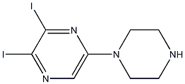 2,3-DIIODO-5-PIPERAZIN-1-YLPYRAZINE 구조식 이미지