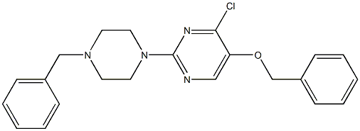 5-(BENZYLOXY)-2-(4-BENZYLPIPERAZIN-1-YL)-4-CHLOROPYRIMIDINE 구조식 이미지