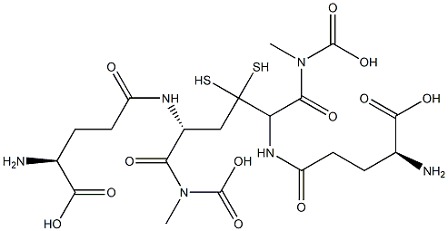 (2S)-2-amino-4-[[(1R)-2-[(2R)-2-[[(4S)-4-amino-4-carboxy-butanoyl]amino]-2-(carboxymethylcarbamoyl)ethyl]disulfanyl-1-(carboxymethylcarbamoyl)ethyl]carbamoyl]butanoic acid Structure