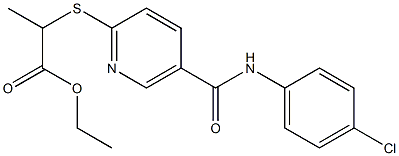 ethyl 2-({5-[(4-chloroanilino)carbonyl]-2-pyridinyl}sulfanyl)propanoate 구조식 이미지