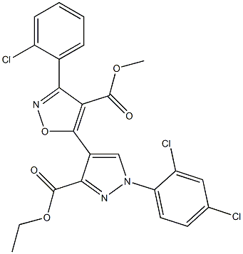 methyl 3-(2-chlorophenyl)-5-[1-(2,4-dichlorophenyl)-3-(ethoxycarbonyl)-1H-pyrazol-4-yl]-4-isoxazolecarboxylate Structure