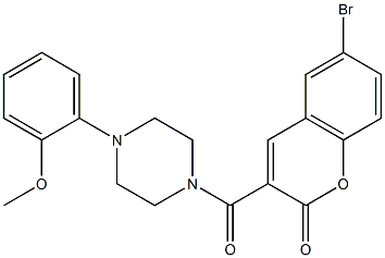 6-bromo-3-{[4-(2-methoxyphenyl)piperazino]carbonyl}-2H-chromen-2-one Structure