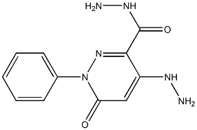 4-hydrazino-6-oxo-1-phenyl-1,6-dihydropyridazine-3-carbohydrazide 구조식 이미지