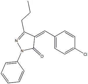 4-(4-chlorobenzylidene)-1-phenyl-3-propyl-4,5-dihydro-1H-pyrazol-5-one 구조식 이미지