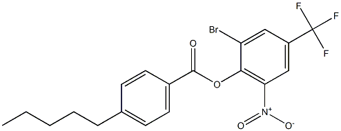 2-bromo-6-nitro-4-(trifluoromethyl)phenyl 4-pentylbenzoate 구조식 이미지