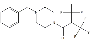 1-(4-benzylpiperazino)-3,3,3-trifluoro-2-(trifluoromethyl)-1-propanone Structure