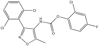 2-chloro-4-fluorophenyl N-[3-(2,6-dichlorophenyl)-5-methylisoxazol-4-yl]carbamate 구조식 이미지