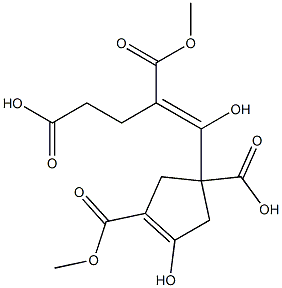 5-[1-carboxy-3-hydroxy-4-(methoxycarbonyl)cyclopent-3-enyl]-5-hydroxy-4-(methoxycarbonyl)pent-4-enoic acid 구조식 이미지