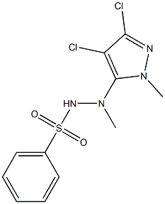 N'-(3,4-dichloro-1-methyl-1H-pyrazol-5-yl)-N'-methylbenzenesulfonohydrazide Structure