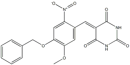 5-[4-(benzyloxy)-5-methoxy-2-nitrobenzylidene]hexahydropyrimidine-2,4,6-trione Structure