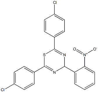 2,6-di(4-chlorophenyl)-4-(2-nitrophenyl)-4H-1,3,5-thiadiazine Structure