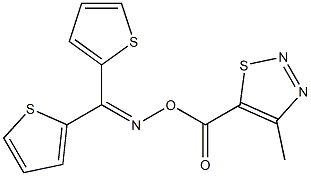 5-[({[di(2-thienyl)methylene]amino}oxy)carbonyl]-4-methyl-1,2,3-thiadiazole 구조식 이미지