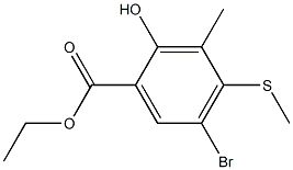 ethyl 5-bromo-2-hydroxy-3-methyl-4-(methylsulfanyl)benzenecarboxylate Structure