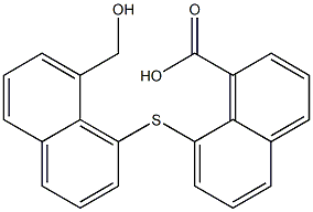 8-{[8-(hydroxymethyl)-1-naphthyl]thio}-1-naphthoic acid 구조식 이미지