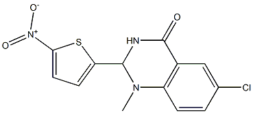 6-chloro-1-methyl-2-(5-nitro-2-thienyl)-1,2,3,4-tetrahydroquinazolin-4-one 구조식 이미지