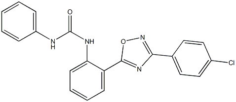 N-{2-[3-(4-chlorophenyl)-1,2,4-oxadiazol-5-yl]phenyl}-N'-phenylurea 구조식 이미지